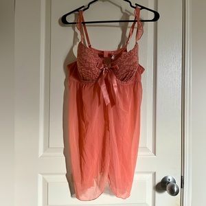 XL peach la vie en rose babydoll